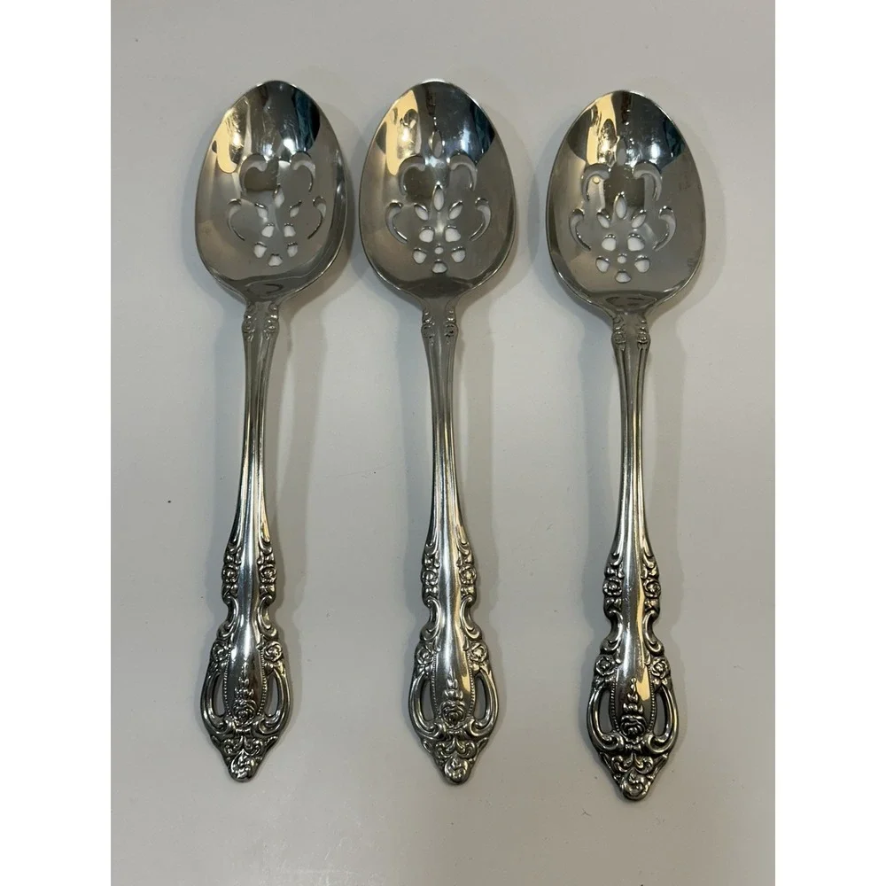 Oneida Community Brahms Stainless Steel Serving Set Spoons 9 PIECES READ